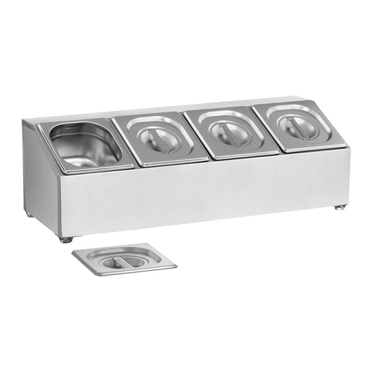Royal Catering Display stand for catering containers 4 x GN1/6 + 4 x Containers