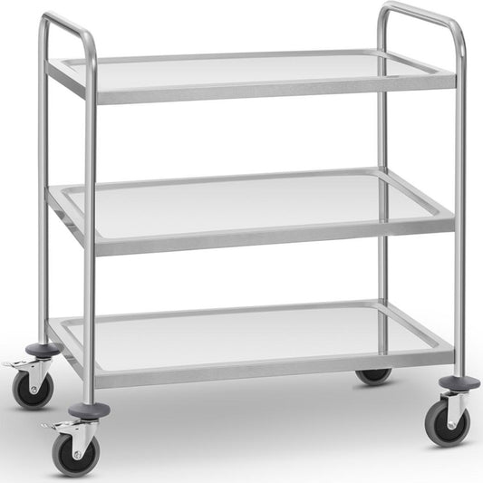 Royal Catering HoReCa waiter's trolley, stainless steel, 3 shelves, up to 150 kg
