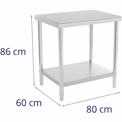 Royal Catering Table, central steel worktop with shelf 80 x 60 cm – image 6