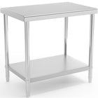 Royal Catering Steel worktop table stainless steel with shelf 90x60cm