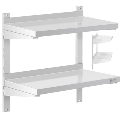 Royal Catering Wall shelf hanging dining double with STAL 60 x 30 cm adjustment