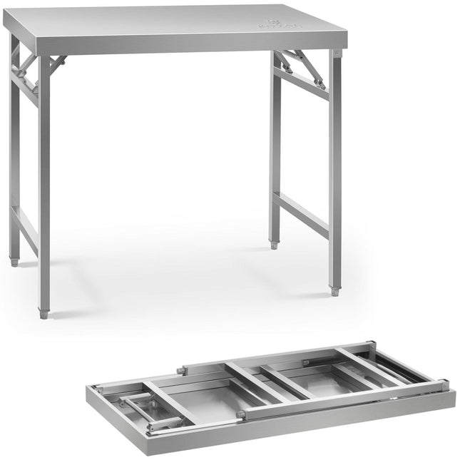 Royal Catering Table made of stainless steel, folding 100 x 60 cm