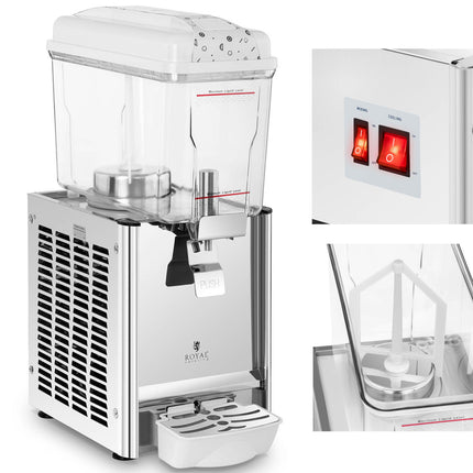 Royal Catering Cooling dispenser for drinks, juices, cocktails with a stirrer, 12 l