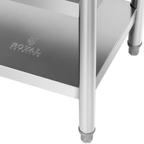 Tables – Table, stainless steel worktop with 2 shelves, 150x70cm - Carlat