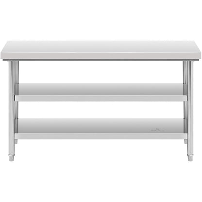 Royal Catering Worktop table stainless steel with 2 shelves 150x70cm – image 5