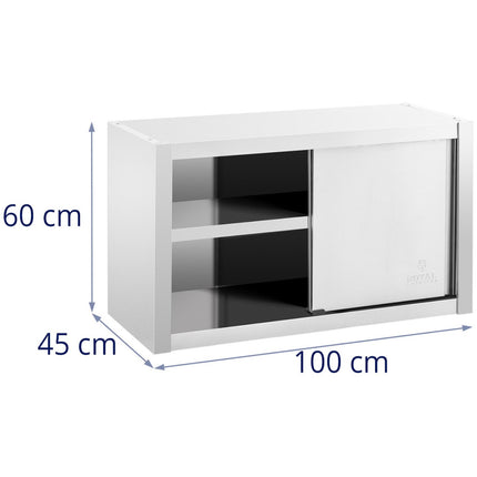 Royal Catering Catering wall cabinet with sliding doors, STEEL, 100 x 45 x 60 cm – image 7