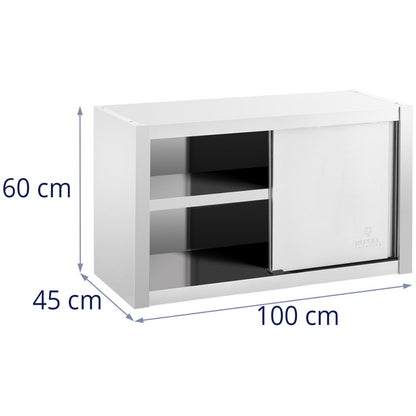 Royal Catering Catering wall cabinet with sliding doors, STEEL, 100 x 45 x 60 cm – image 7