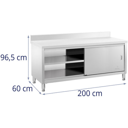 Royal Catering Stainless steel cabinet with wall-to-wall door sliding 200x60cm – image 7