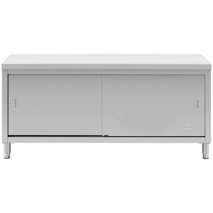 Royal Catering Central worktop table with sliding door cabinet 180 x 70 x 85 cm – image 5