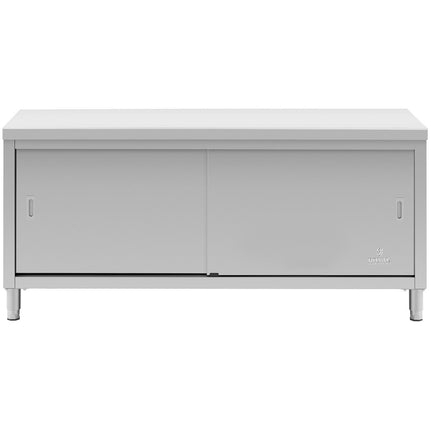 Royal Catering Central worktop table with sliding door cabinet 180 x 70 x 85 cm – image 11