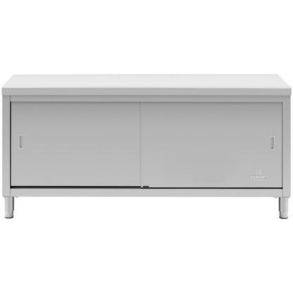 Royal Catering Central worktop table with sliding door cabinet 180 x 70 x 85 cm – image 11