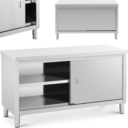 Royal Catering Central worktop table with sliding door cabinet 180 x 70 x 85 cm – image 19