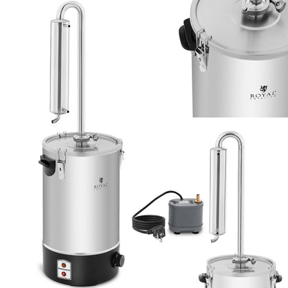 Royal Catering Distillates, purified to water for producing essential oils of 20 l stainless steel
