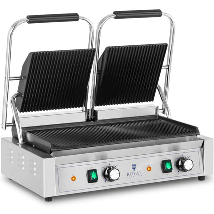 Royal Catering Double-sided, grooved contact grill 3600 W – image 2