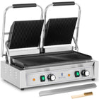 Royal Catering Double-sided, grooved contact grill 3600 W