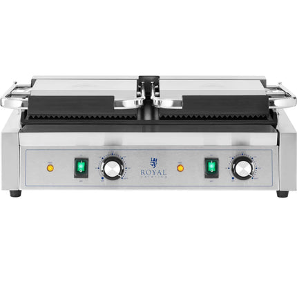Royal Catering Double contact grill with smooth and grooved plate 48 x 23 cm 3600 W – image 3