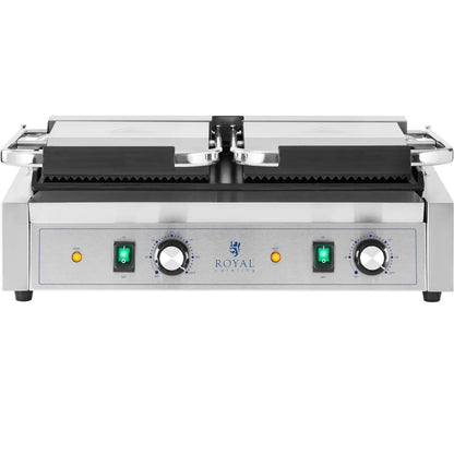 Royal Catering Double contact grill with smooth and grooved plate 48 x 23 cm 3600 W – image 3