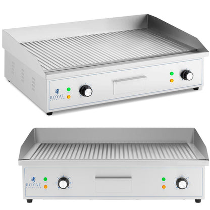 Royal Catering BBQ area Electric grill plate with rip-off 700 x 400 mm 4400 W