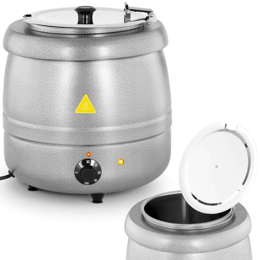 Royal Catering Electric soup thermos kettle made of stainless steel cool-touch 400 W 10 l 35-80C silver