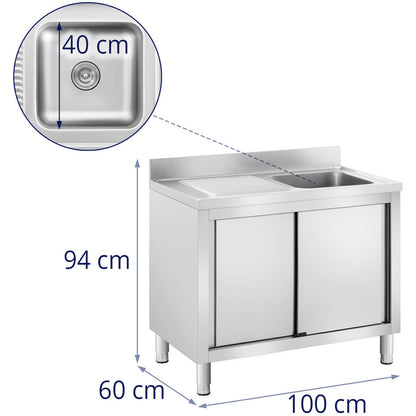 Royal Catering Sink dining pool with sliding door cabinet right 140 x 60 x 94.5 cm – image 17