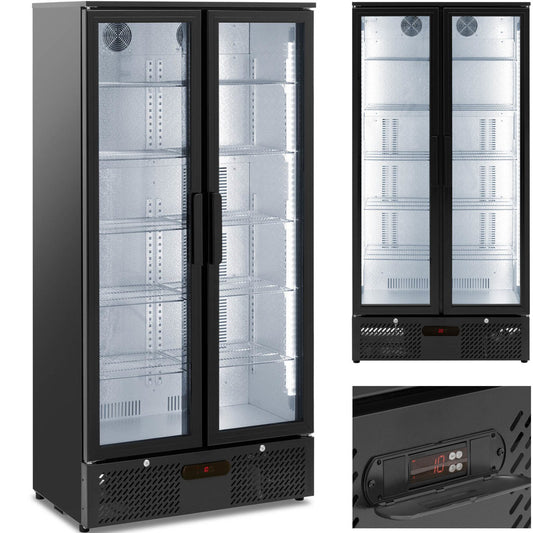 Royal Catering Bar fridge for drinks, 2-door, glass, 458 l, 295 W