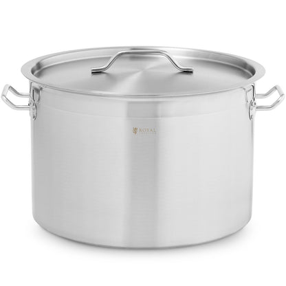 Royal Catering Large steel pot with a thick bottom lid for a halogen gas induction cooker, 23 l – image 2