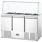 Royal Catering 3-door salad table with glass top 8x GN 368 l