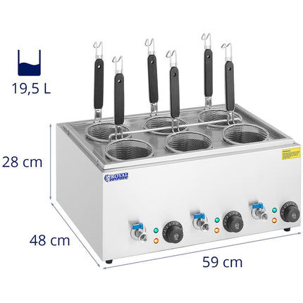 Royal Catering Pasta cooking water heater with taps 6 baskets 3 x 6,5 l 3000 W – image 7