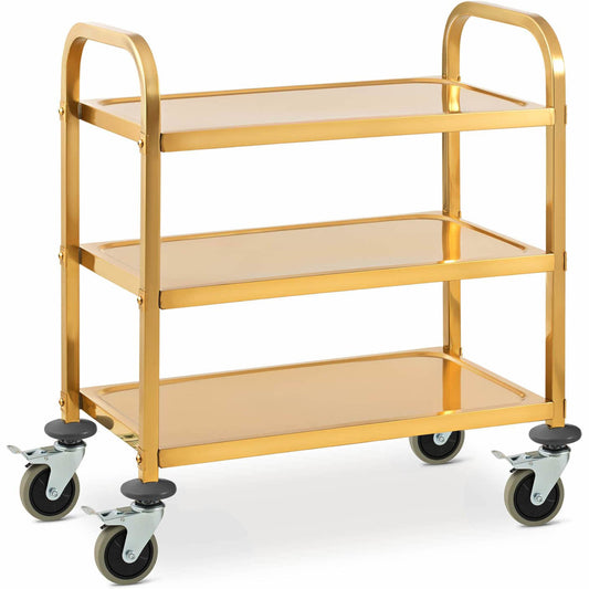 Royal Catering Catering waiter trolley for serving 3 shelves 69 x 40 cm up to 240 kg - gold