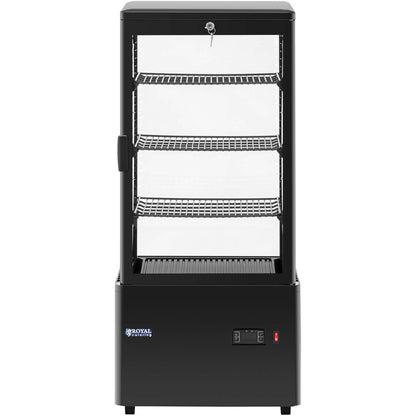 Royal Catering Refrigerated display cabinet, glass, 4 levels, 78 l - black – image 6