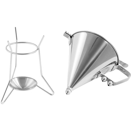 Dispenser gun funnel for stainless steel topping sauces + stand 3 nozzles 1.8 l