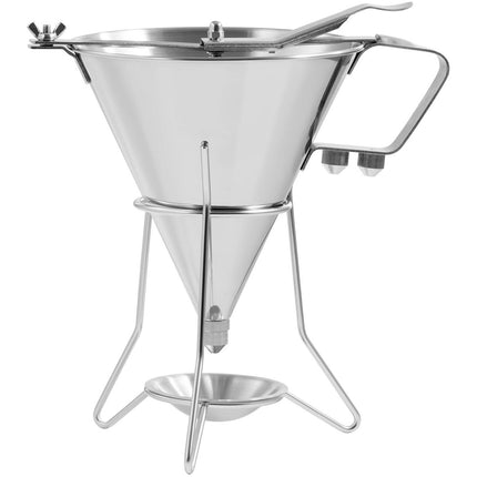 Dispenser gun funnel for stainless steel topping sauces + stand 3 nozzles 1.8 l