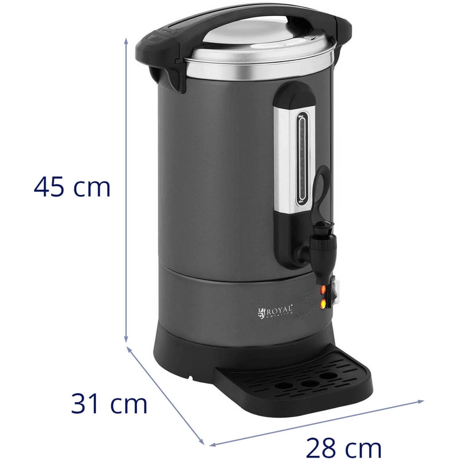 Royal Catering Coffee/tea maker with tap and drip tray, 6 l, 950 W, gray – image 7