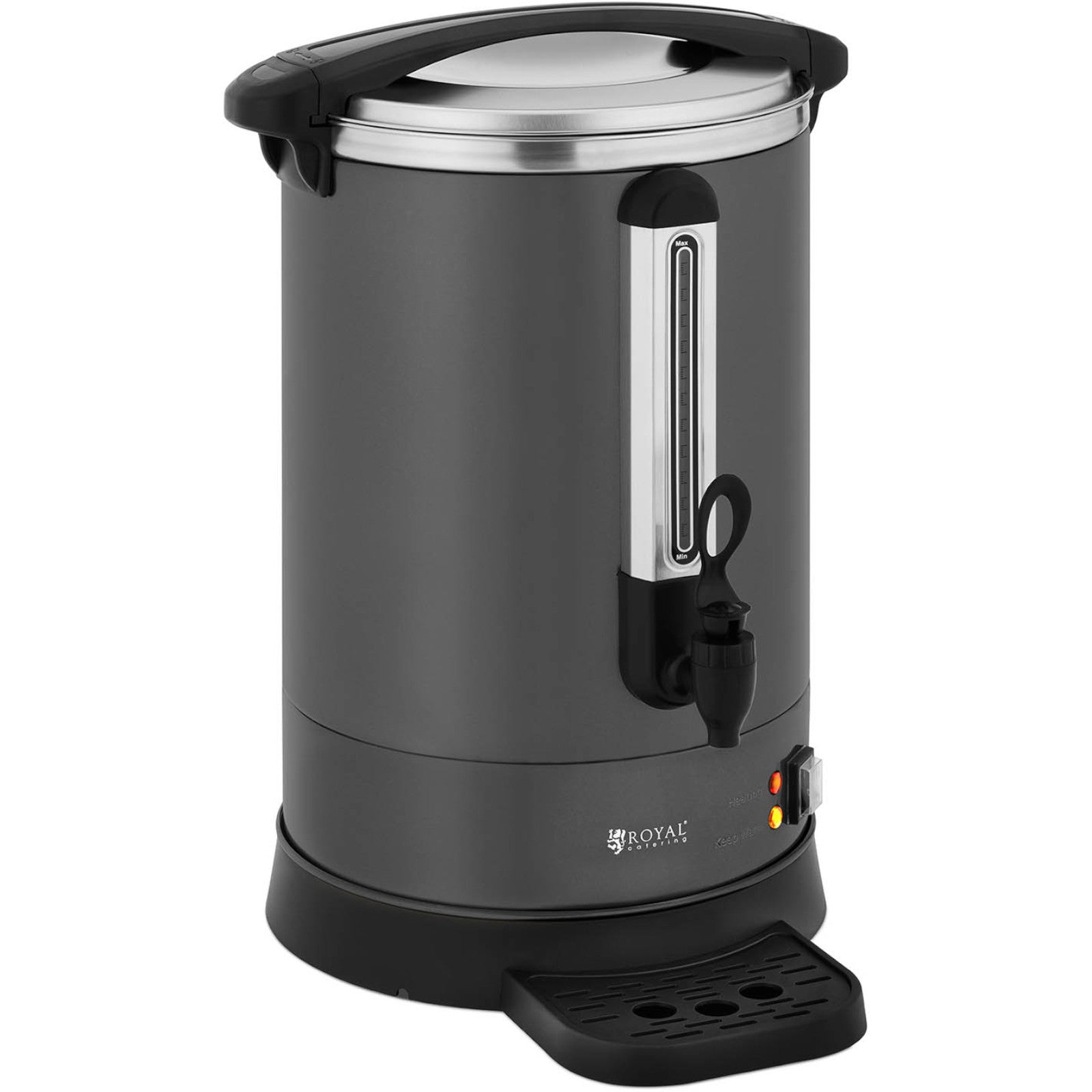 Royal Catering Tea maker with tap and drain tray 14 l 1400 W gray – image 2