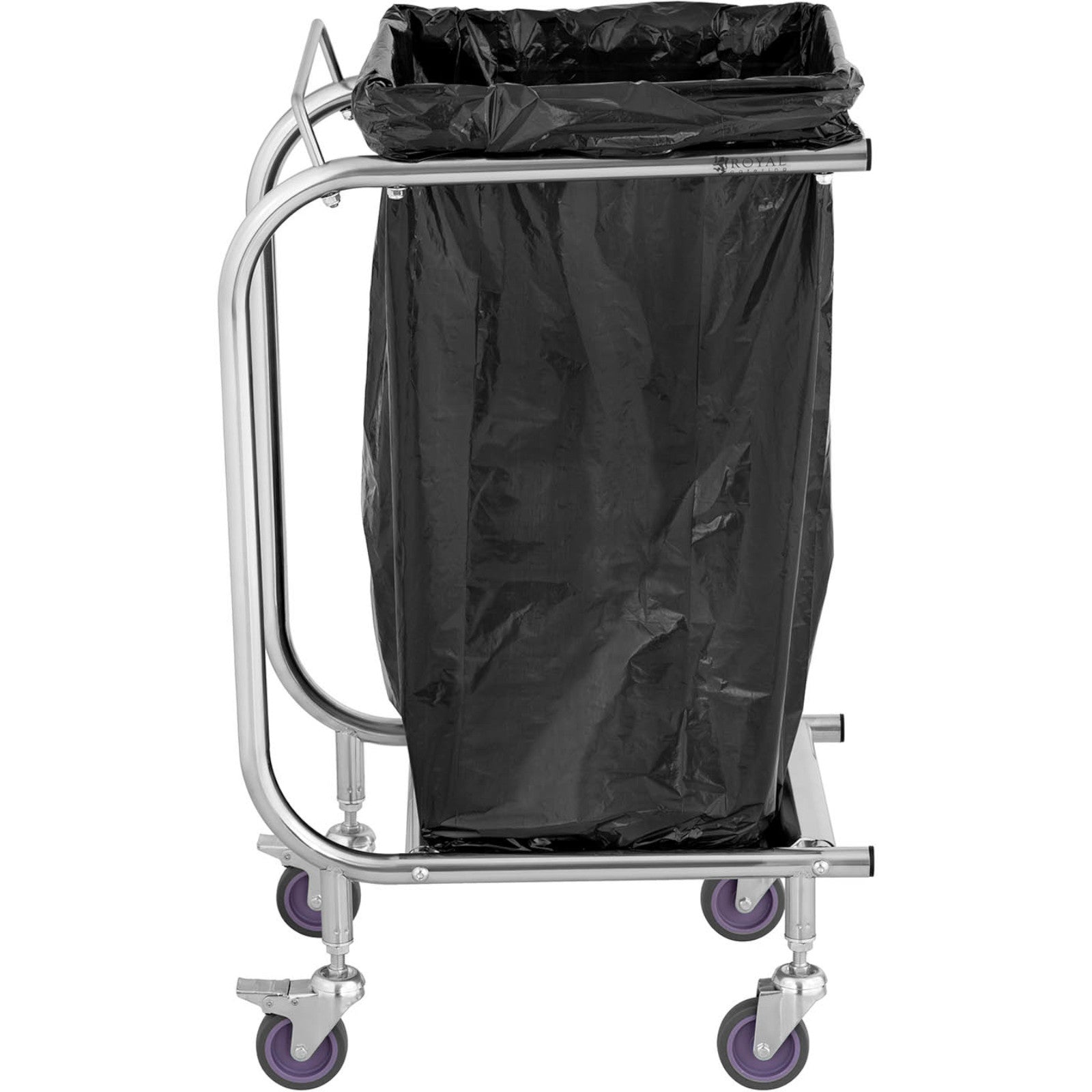 Royal Catering Stainless steel garbage bag stand trolley – image 3
