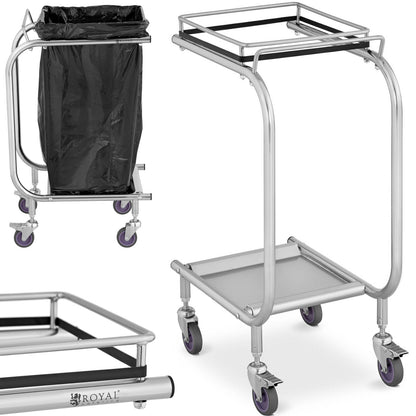 Royal Catering Stainless steel garbage bag stand trolley