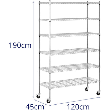 Royal Catering rack for wire-bore wire castors 6 shelves up to 90 kg 120x45x189 cm – image 8