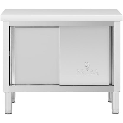 Royal Catering Dining table with sliding door cabinet STAL 120 x 50 cm up to 390 kg – image 17