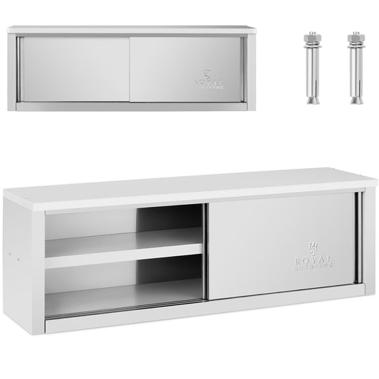 Royal Catering Catering wall cabinet with sliding doors STEEL 150 kg 150 x 40 x 50 cm