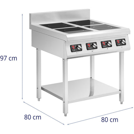 Royal Catering Induction kitchen 4 burner with open base 400 V 4 x 3500 W – image 6