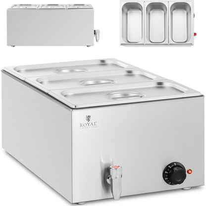 Royal Catering Bain marie electric heater with tap 2 x GN 1/2 600 W – image 7