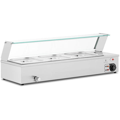 Royal Catering Bain marie food warmer heating buffet with cover 3 x GN 1/2 2000 W – image 2