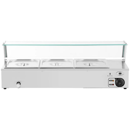 Royal Catering Bain marie food warmer heating buffet with cover 3 x GN 1/2 2000 W – image 6