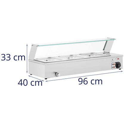 Royal Catering Bain marie food warmer heating buffet with cover 3 x GN 1/2 2000 W – image 7