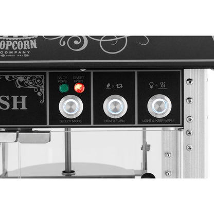Royal Catering Professional popcorn machine on a trolley with RETRO lighting, 88 l, 1600 W, black – image 3