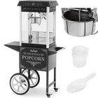 Royal Catering Professional popcorn machine on a trolley with RETRO lighting, 88 l, 1600 W, black