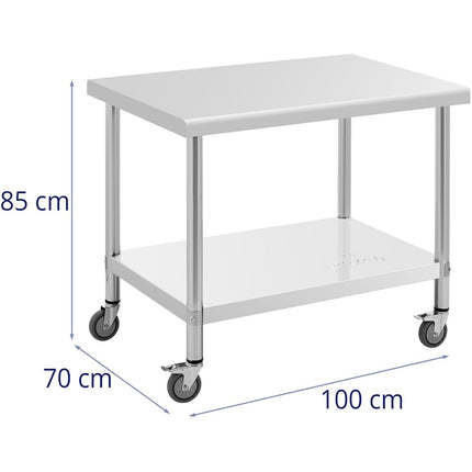 Royal Catering Metal table catering with wheels with shelf STAL 70 x 100 cm – image 5