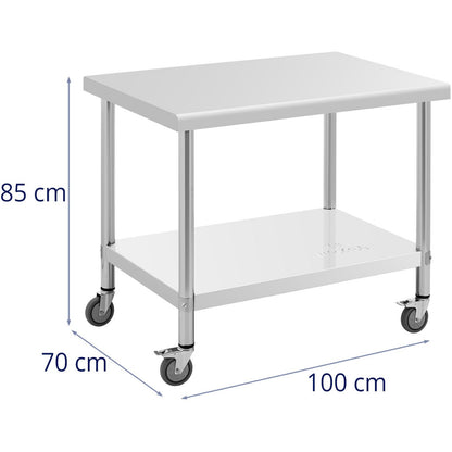 Royal Catering Metal table catering with wheels with shelf STAL 70 x 100 cm – image 5