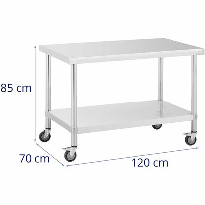 Royal Catering Metal table catering with wheels with shelf STAL 70 x 100 cm – image 15