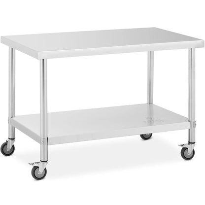 Royal Catering Metal catering table on wheels with a shelf, STEEL, 60 x 120 cm – image 6